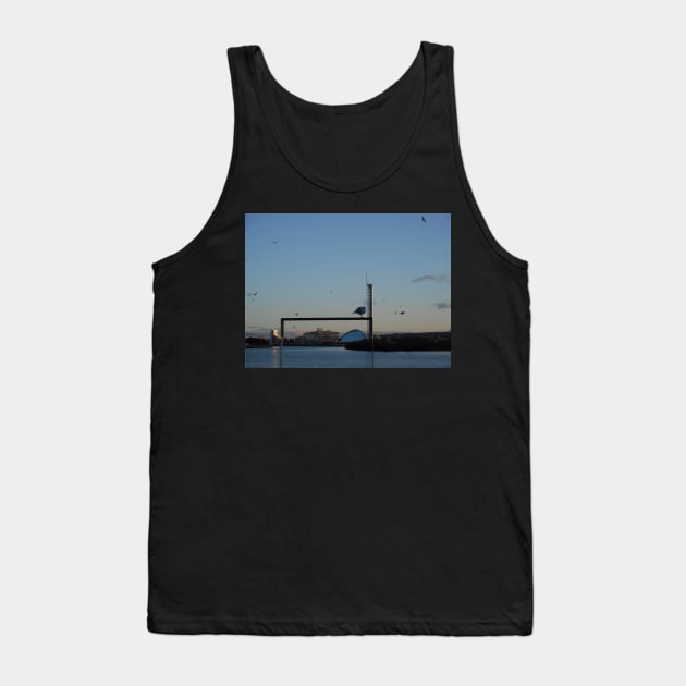 Scottish Photography Series (Vectorized) - Seagull Flock Over the Clyde Tank Top by MacPean